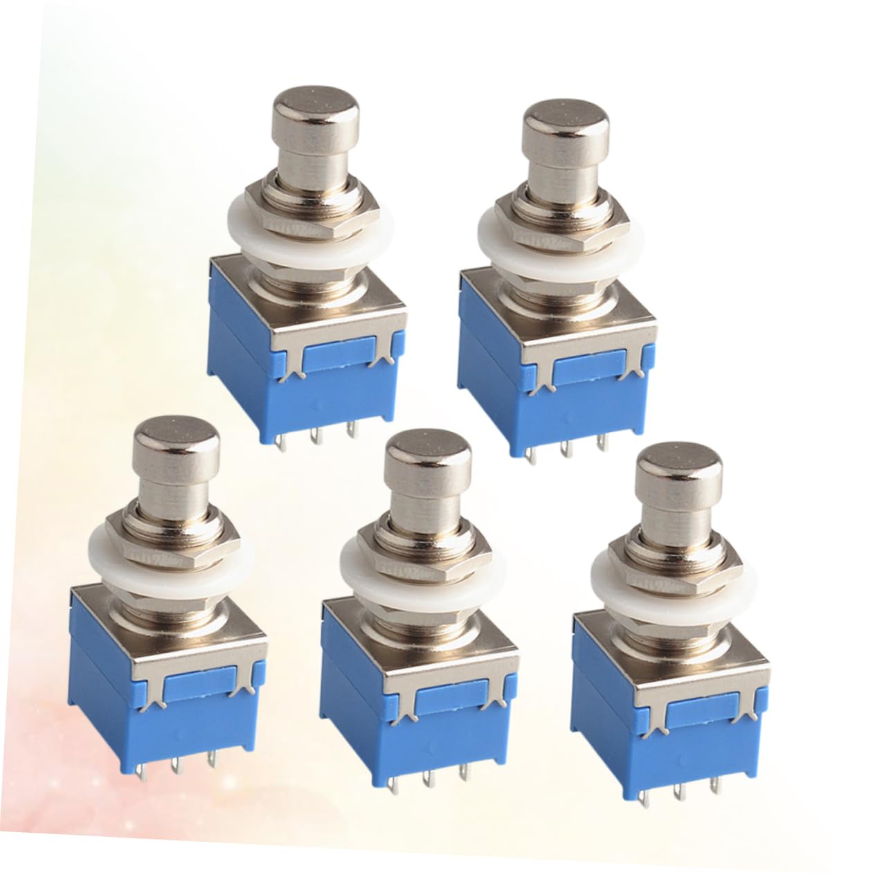 Pedal de Efectos de Guitarra Eléctrica Metal 9 Pines Azul 5 Piezas | True Bypass, Reemplazo de Piezas Viejas o Rotas, Control de Indicador LED