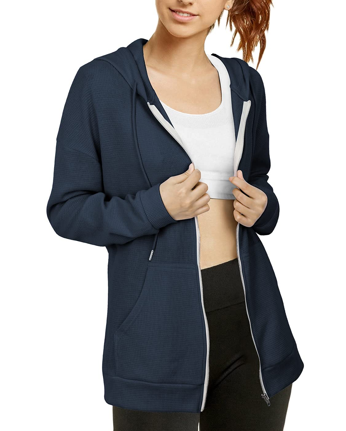 FLOYU Women’s Casual Zip Up Hoodie Jacket Long Sleeve Drawstring Hoodie Sweatshirt with Kangaroo Pocket