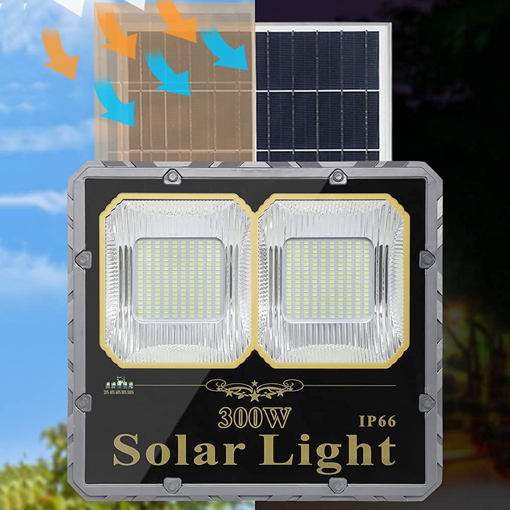2-Pack Solar Motion Sensor Flood Lights - 4 Heads, Remote Control, Waterproof For Outdoor Security