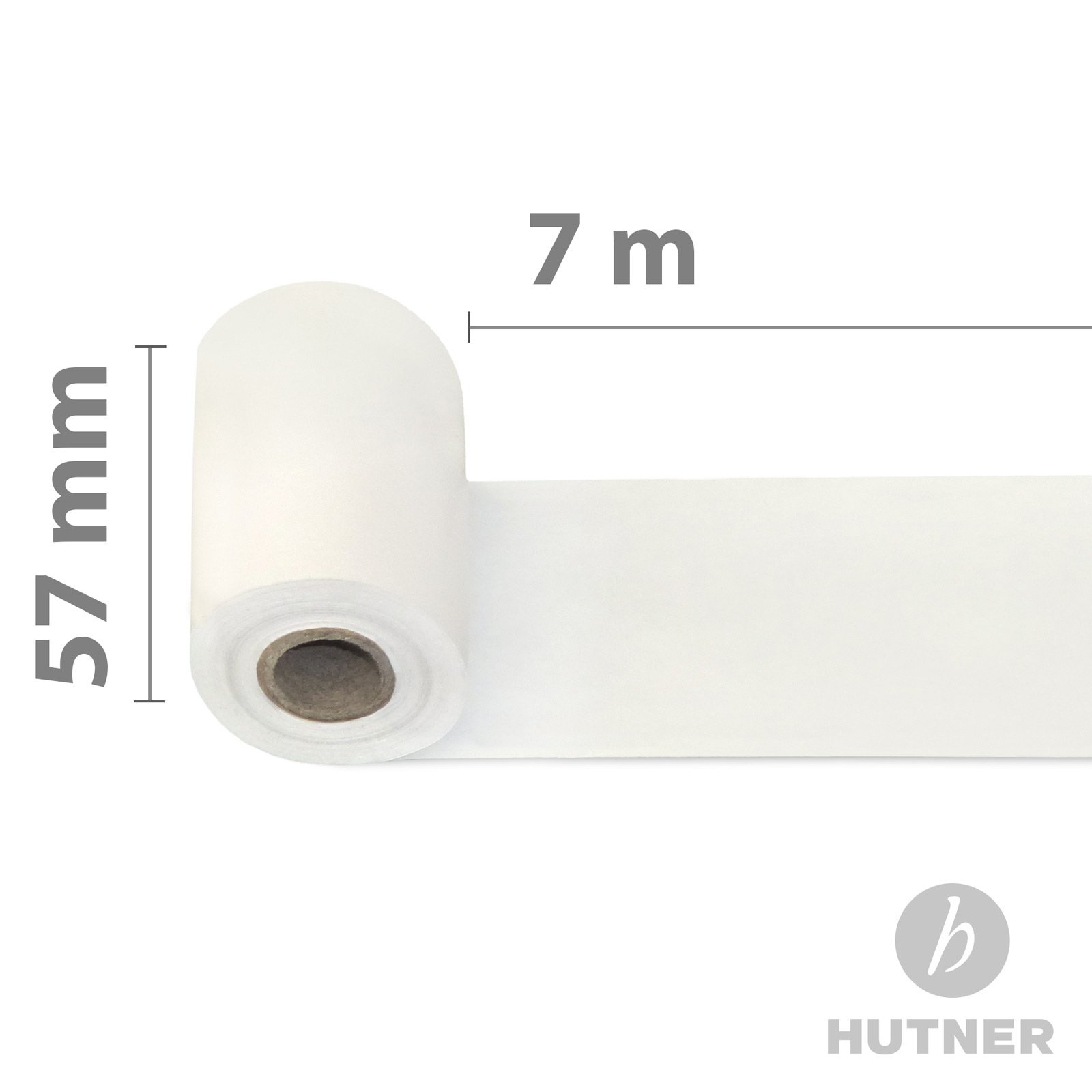50 Stk. Thermorollen | 57x7x12 mm Ø25mm | Länge: 7 m | BPA frei | für EC Cash Geräte Rollen | Thermopapier made in Germany | HUTNER