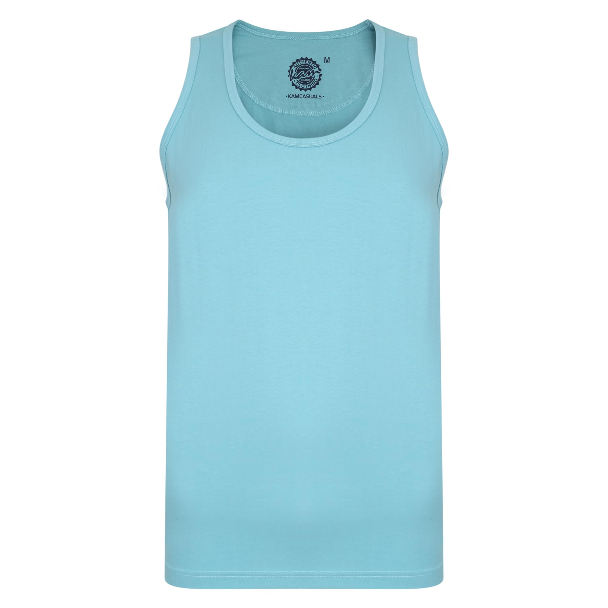 KAM Mens Sleeveless Vest Plus Size- Running Jogging Gym Sports Exercise Bodybuilding Workout Sleeveless Tank Top for Men, Aqua Colour, Size- 4XL