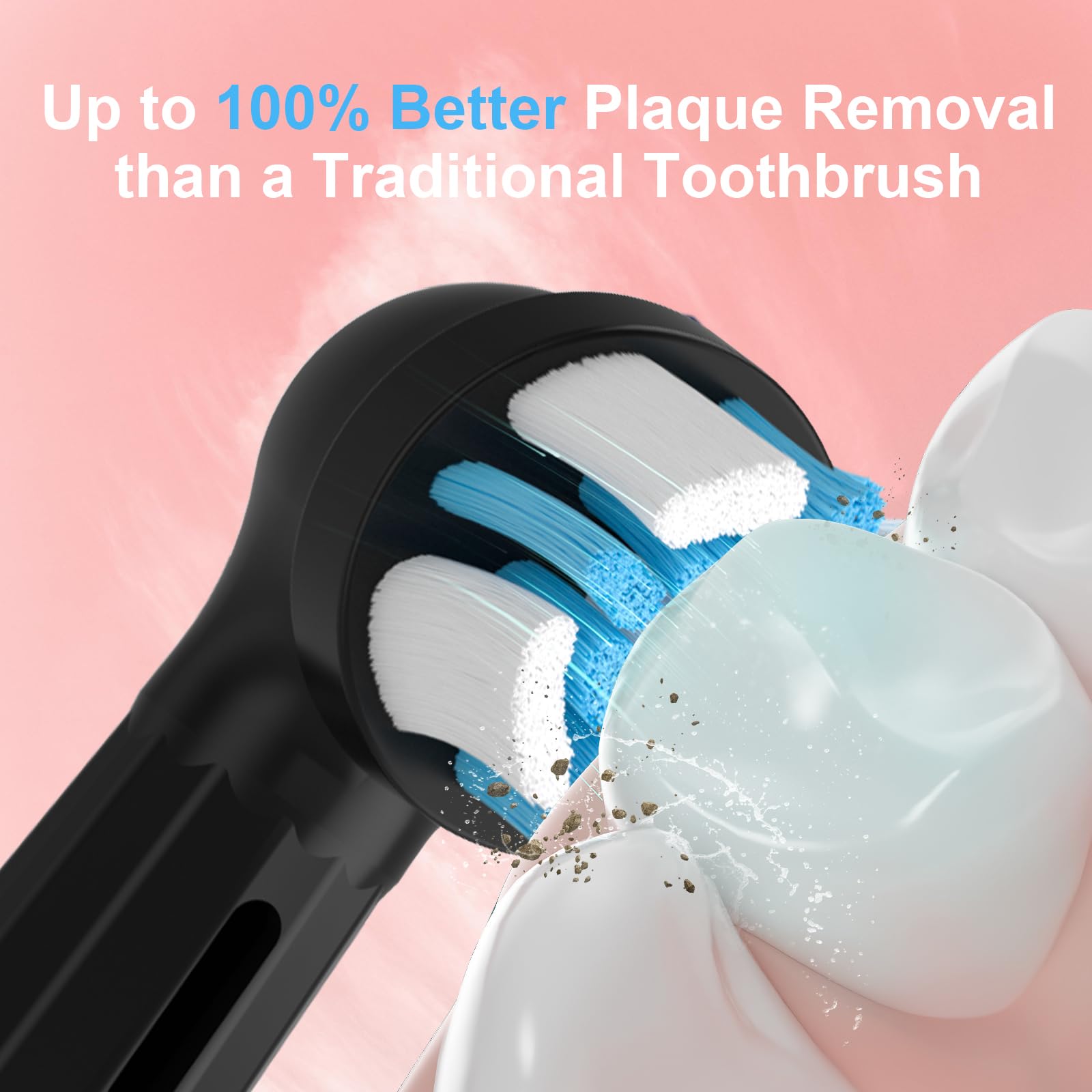 Nueva versión actualizada, cabezales de repuesto para cepillo de dientes eléctrico Braun Oral-B iO 3/4/5/6/7/8/9/10 Series (negro, 4 piezas)