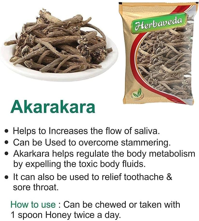 Miniatura 3 de NACHT Herbaveda - Akarkara Irani Polvo 0.88 oz  Akarkara Asli  Anacyclus Pyretro  Raíz Pellitory