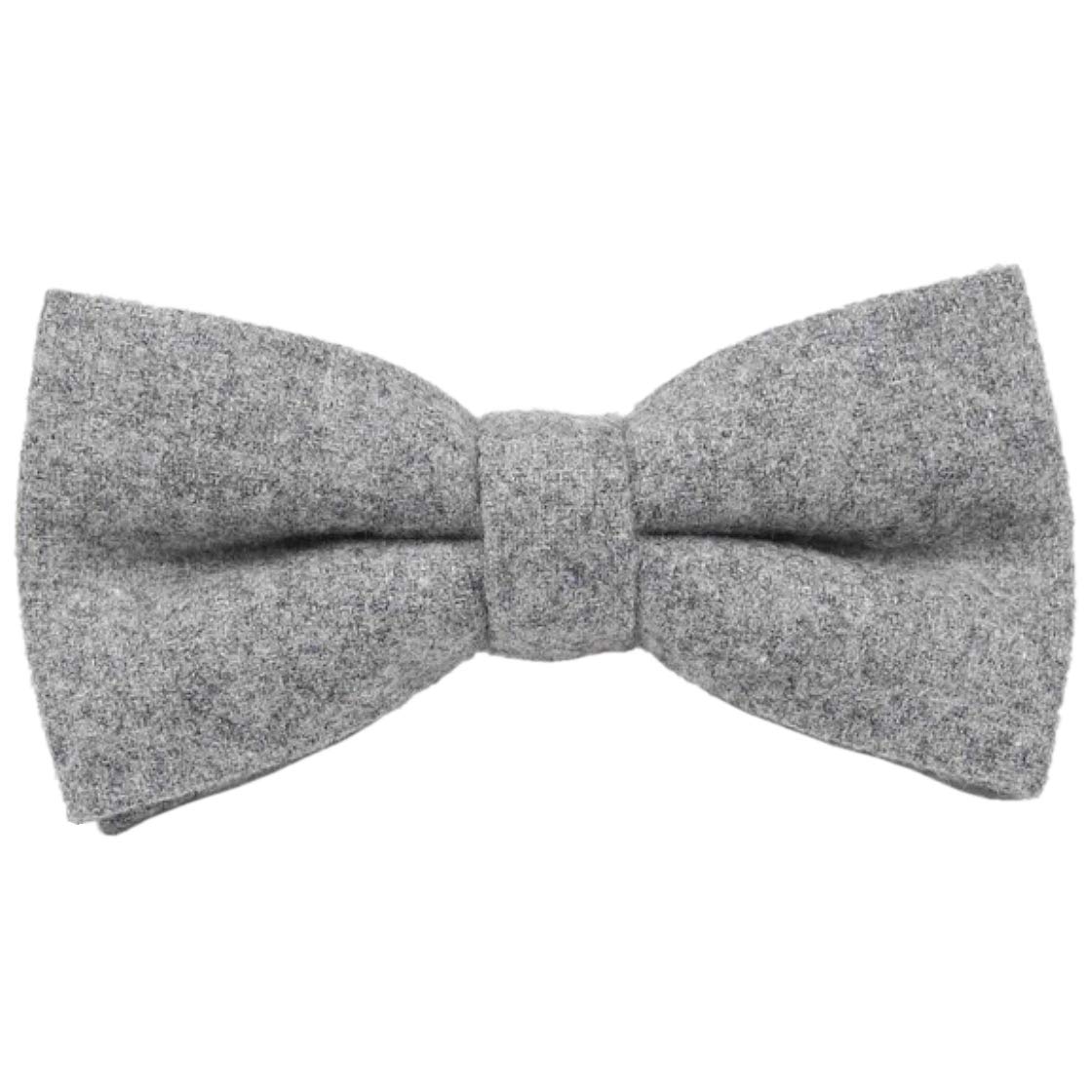 Db Dickie Bow Men's Grey Luxury Wool Pre-Tied And Fully Adjustable Bow Tie (Grey) - Suitable For Formalwear, Office, Weddings, Parties, Grooms & Grooms Outfits