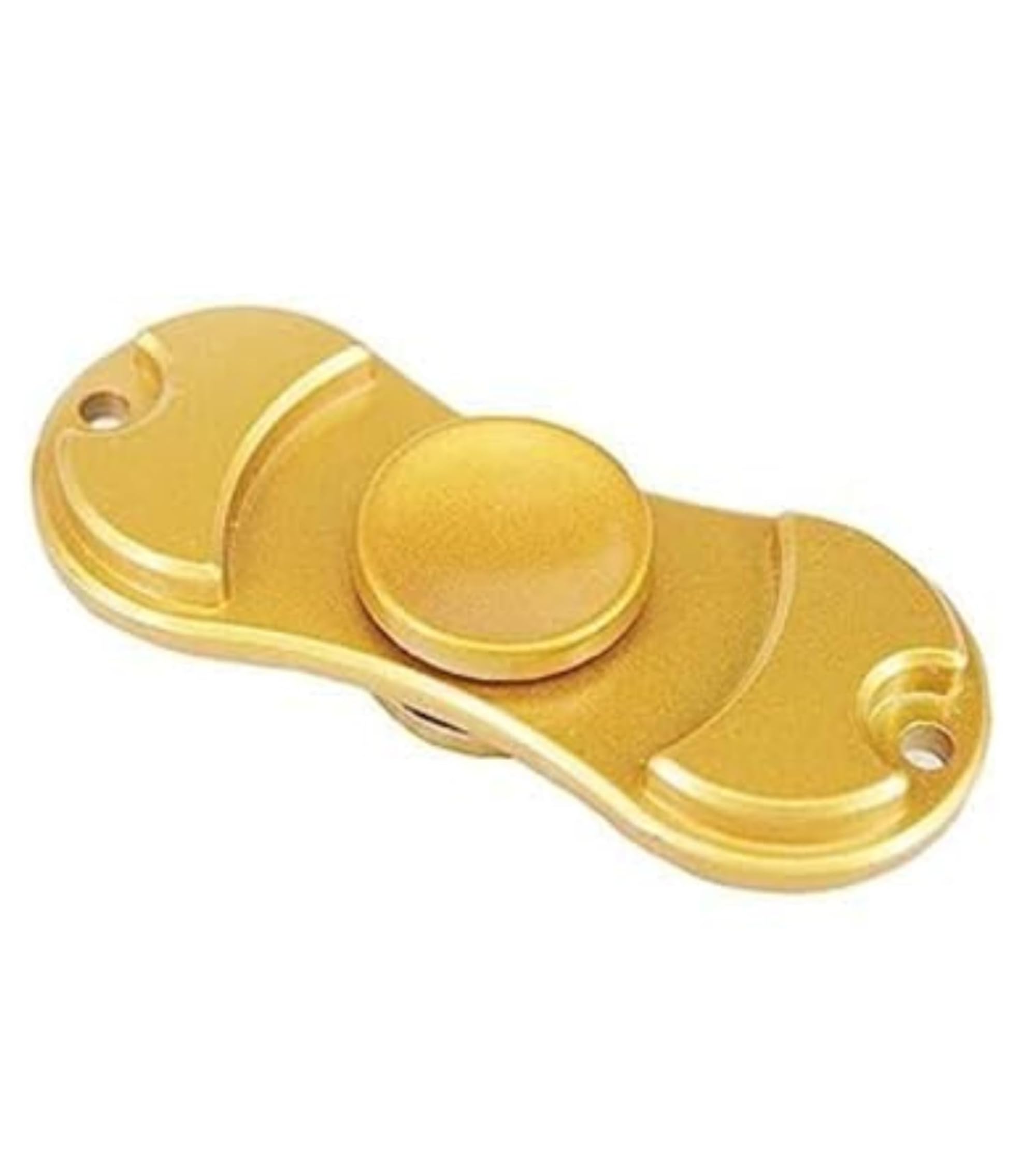 Premsons® Metal Hand Spinner Desk Toy - High Speed Smooth Finger Spin Sensory Fidget Stress Relief Game Play for Kids & Adults - Birthday Party Gift - Gold Dual