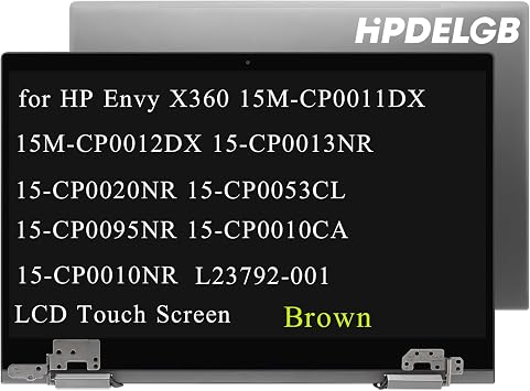 Replacement for HP Envy X360 15M-CP0011DX 15M-CP0012DX 15-CP0013NR 15-CP0020NR 15-CP0053CL 15-CP0095NR 15-CP0010CA 15-CP0010NR L23792-001 FHD LCD Touch Screen Digitizer Display Assembly Brown