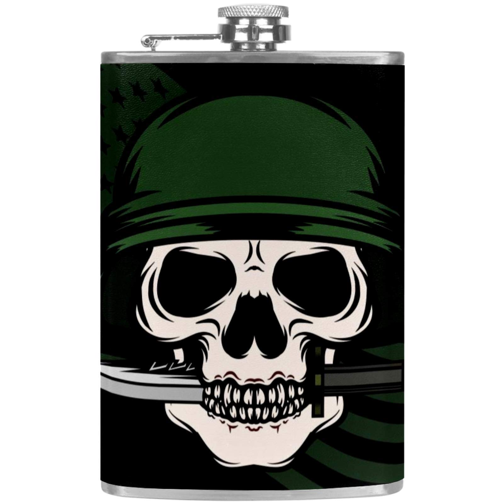 Flasque à whisky de poche pour buveurs le cadeau idéal avec tête de mort