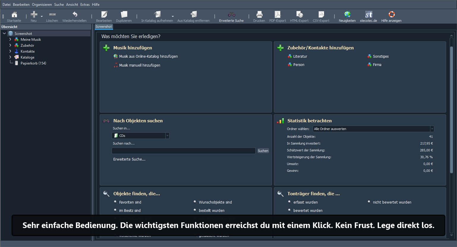 Stecotec Musikverwaltung Pro: CD- und Schallplatten-Sammlung am PC verwalten, Musikverwaltungsprogramm, Musikverwaltungssoftware, Verwaltung, Musiksammlung / Musik ordnen, sortieren & organisieren