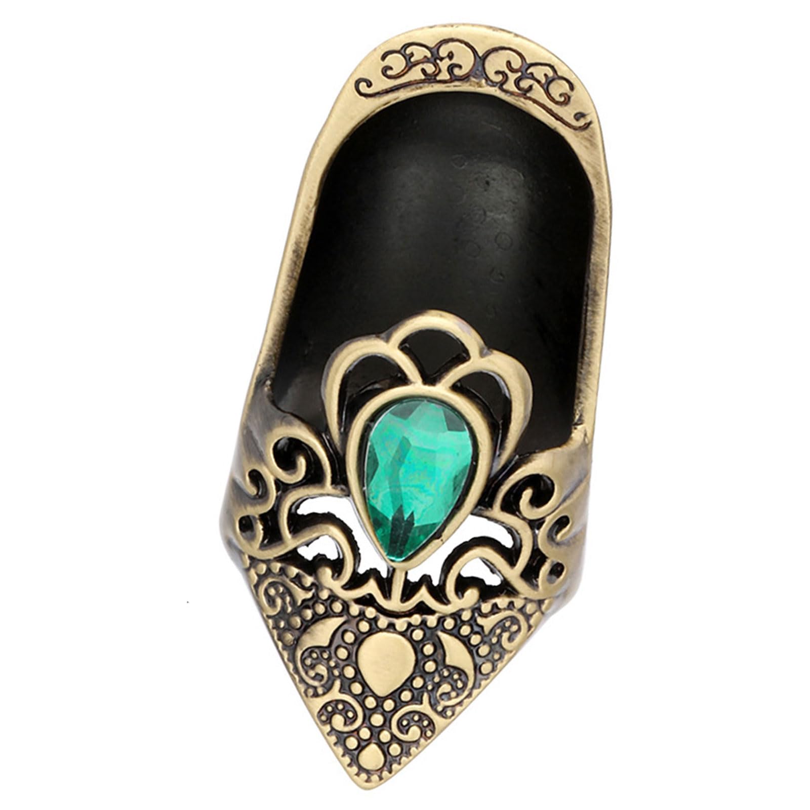 Msioytog Incised Fingerstall Hoop with Stone Embellishment Secure Finger Pad for Tailoring Ventilated Mixture Sewing Aid Professional Seamstress Fingerstall Tool