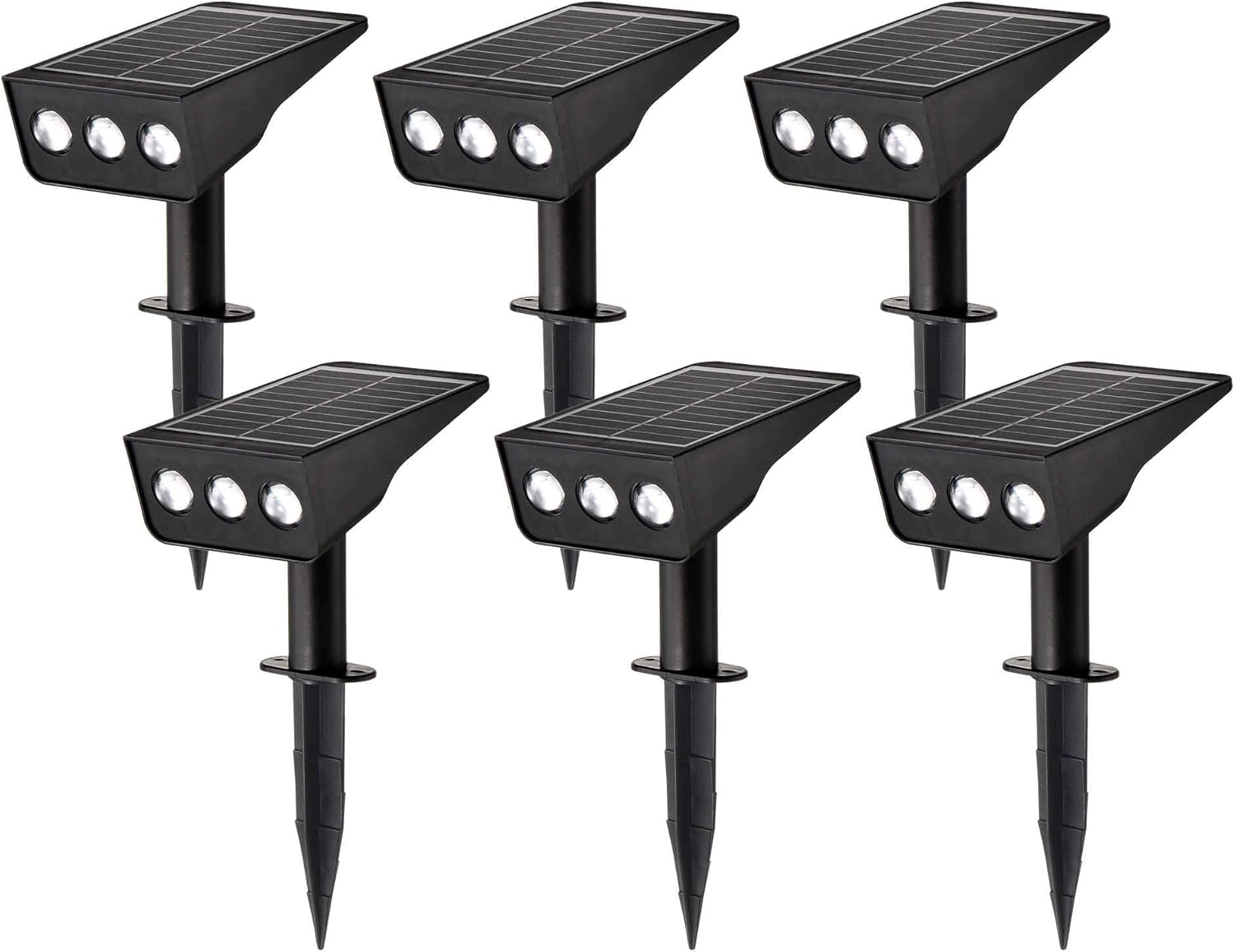Solar Spot Lights Outdoor, 6 Pack Solar Landscape Spotlights 3 Lighting Modes IP65 Waterproof Adjustable Light House Lights Spot Light for Yard