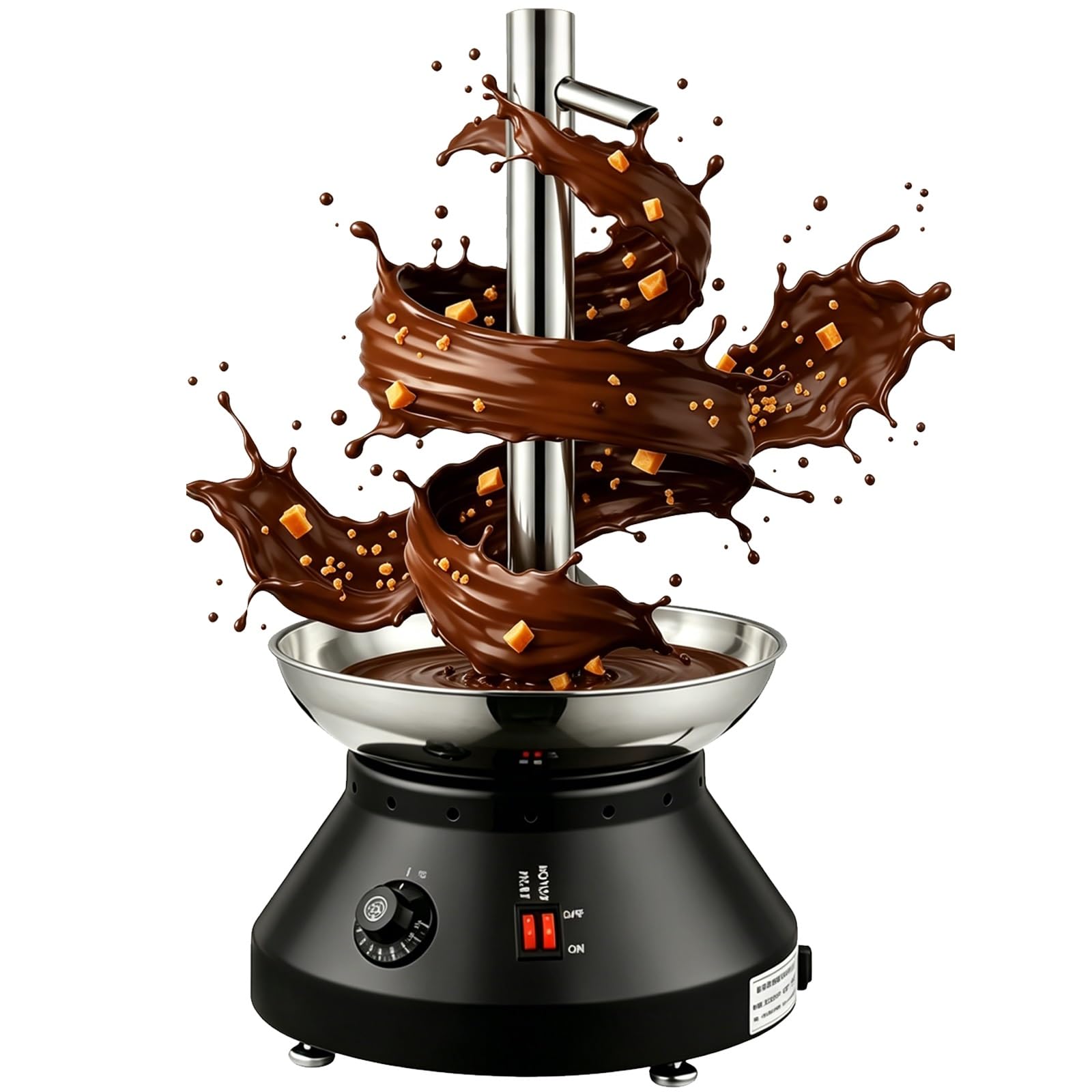 Macchina per fontana di cioccolato per feste in casa, riscaldamento professionale con distribuzione uniforme del calore, cuscinetto a prova di perdite, include raschietto per eventi e celebrazioni