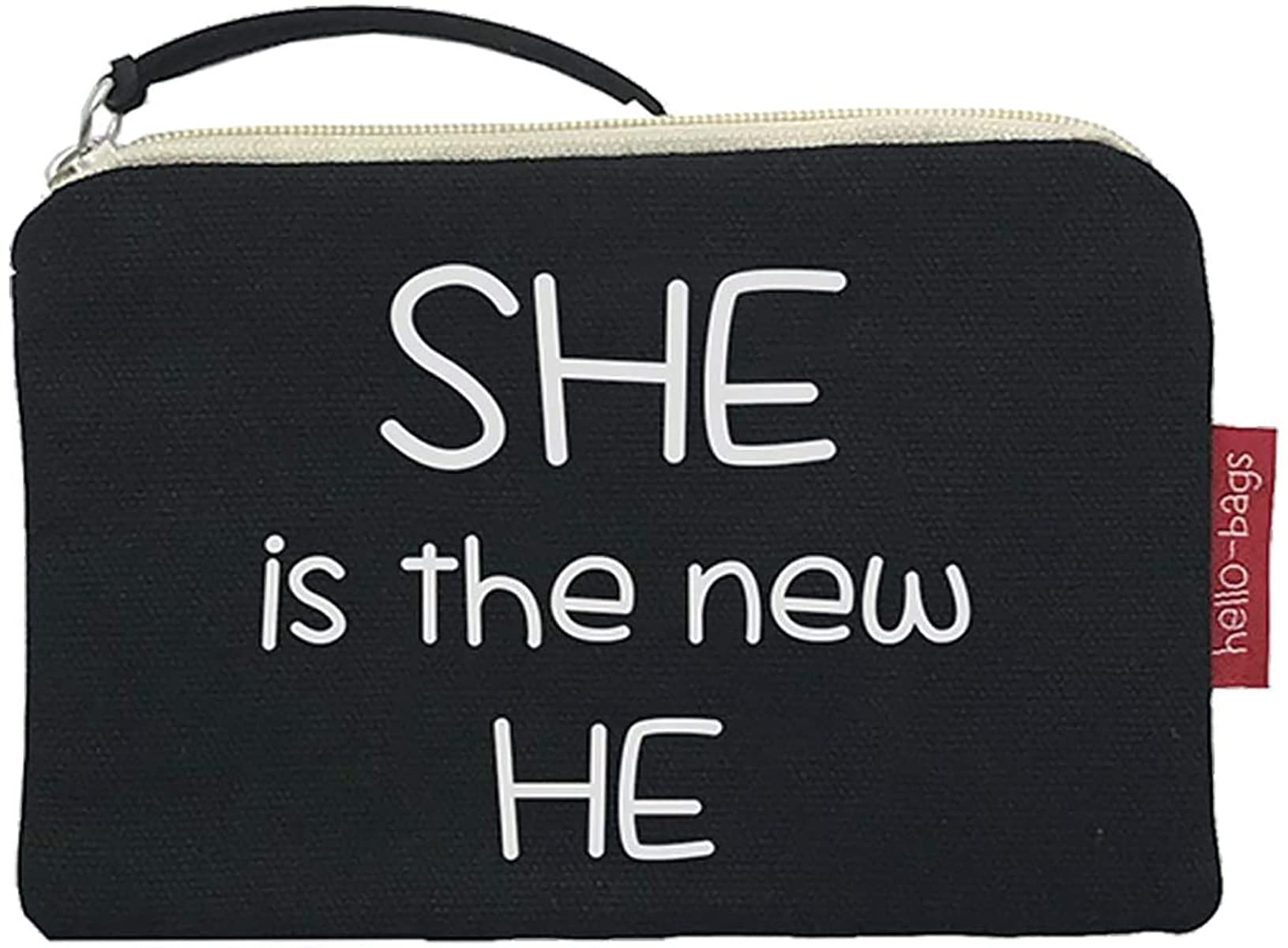 Hello-bags Damen Kulturbeutel / Geldbörse „CROISENTOI“ – Vielseitige Baumwolltasche In Schwarz