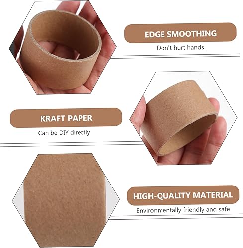 Miniatura 7 de VILLCASE Rollo de papel blanco con núcleo de papel marrón, manualidades educativas, tubos redondos de cartón, rollo de papel de cartón, tubos de