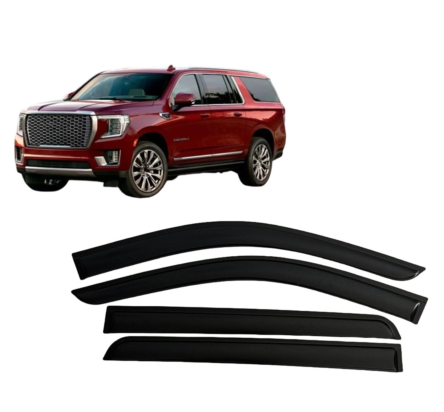 Acwyahso Rain Guards Wind Deflectors for GMC YUKON 2021-2024, 4Pcs Vent Visors, Allows Fresh Air & Keeps Rain Out, No-Drill Install