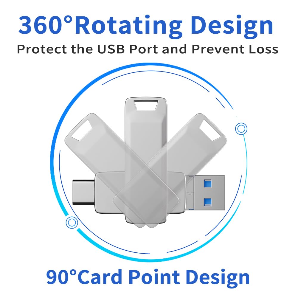 Pendrive 512 GB de Alta Velocidad 3.0 para iPhone, Memoria USB Externa 4 en 1 para Móviles, Teléfonos, Computadoras y Más - Disco Duro Externo para Datos, Fotos y películas, para Viajes y Oficina — view 4