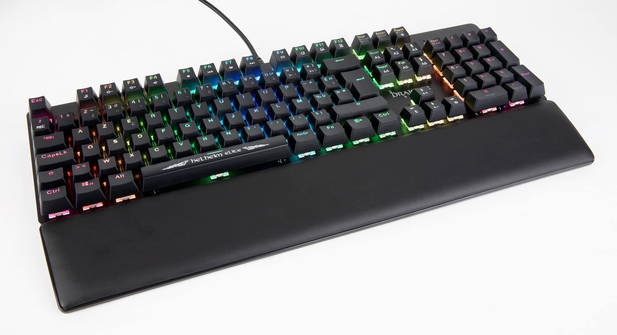 Konix Drakkar Tastiera gaming meccanica con cavo Helheim Elite AZERTY - Anti-ghosting completo - Retroilluminazione RGB