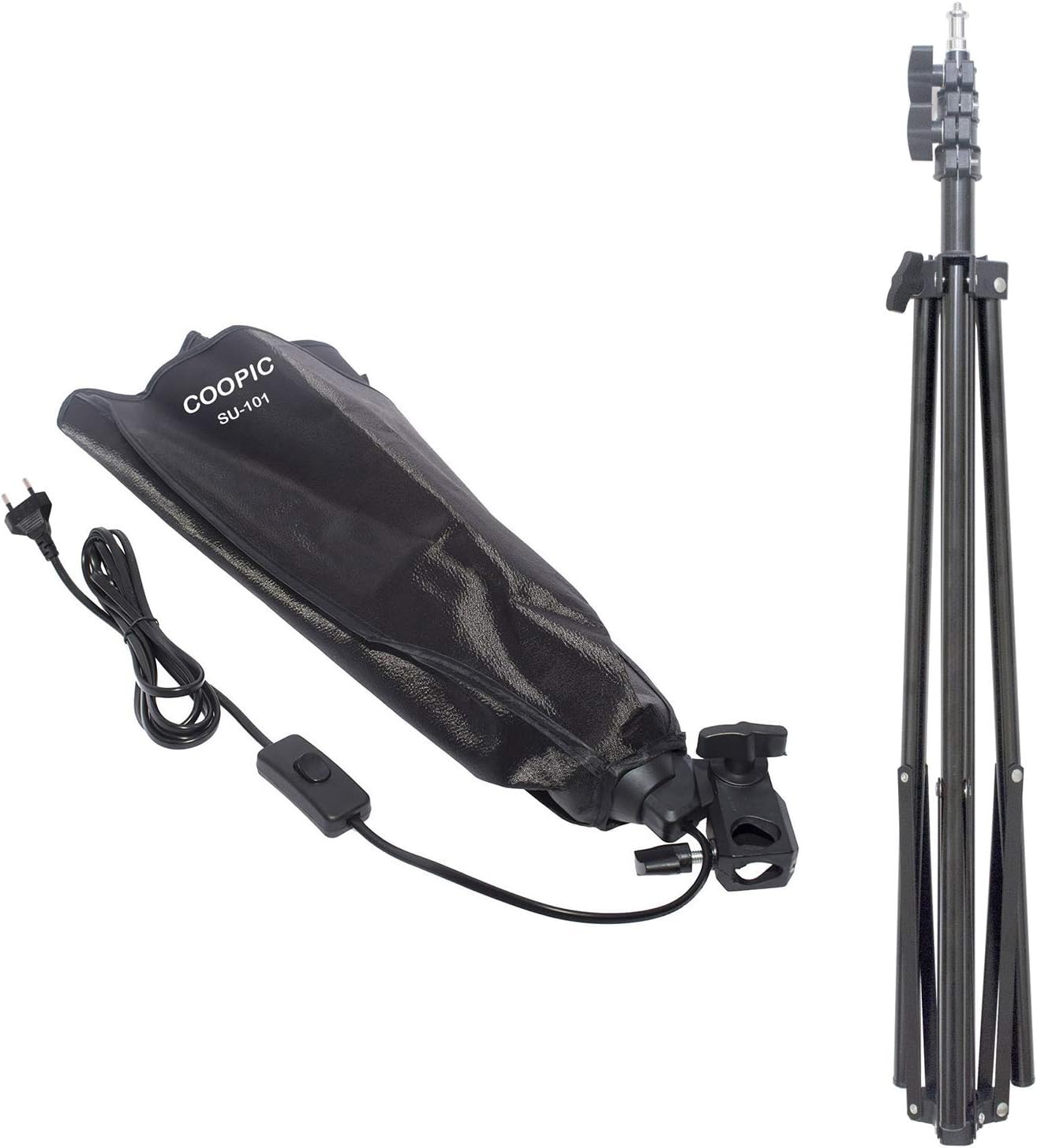 COOPIC Create Cool PicturesSU-101 Photography Rectangle Continuous SoftBox Lighting Kit: (1) 50x70cm SoftBox (1) Light Stand for Photo Studio Equipment Set