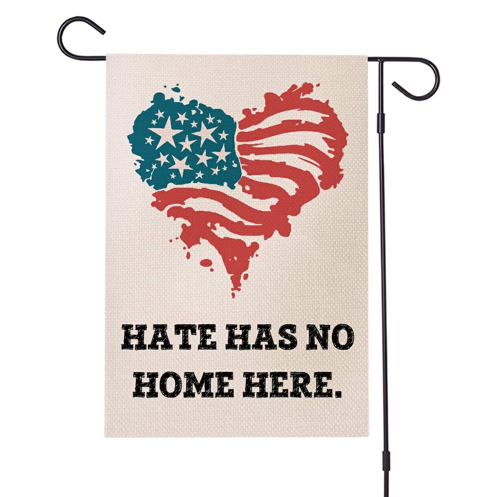 Doreen's Boutique Hate Has No Home Here Yard Flag - Human Rights Justice Sign, BLM Lawn Sign, Feminism Sign, Protest Sign - 1 Pc