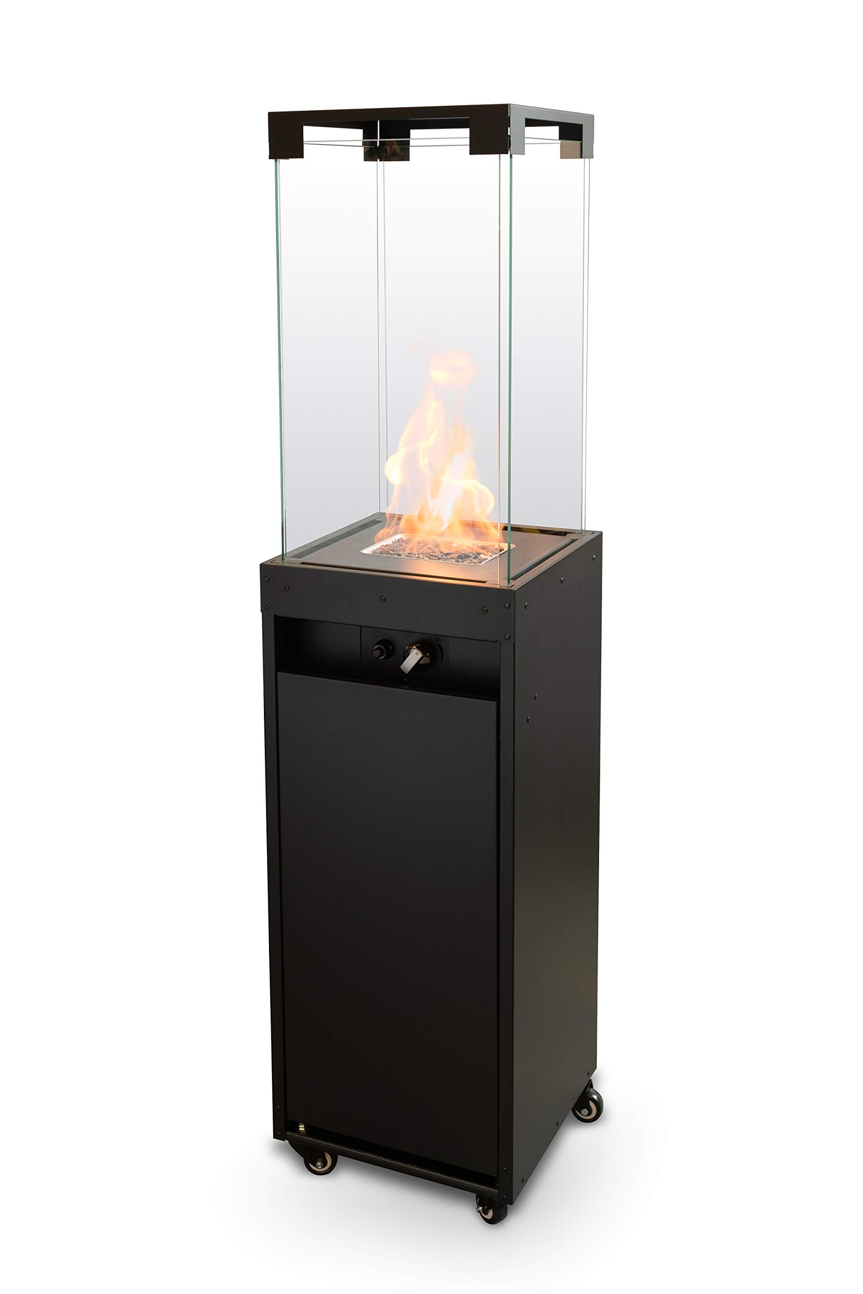 Planika - Faro - Gartenkamin Aussenkamin Terrasse Balkon Kamin Feuerstelle Outdoor Terrassenkamin Gaskamin Kamin Outdoor - bis zu 8 kW - Angetrieben Durch LPG - Eingebaute Rollen - Brenndauer 55 Std