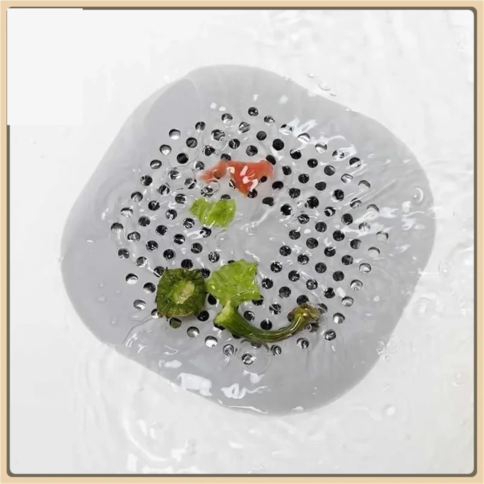 Filtro De Drenaje De Piso con Ventosa Inferior | Coladores de cocina cuadrados fáciles de usar(10pcs grey)