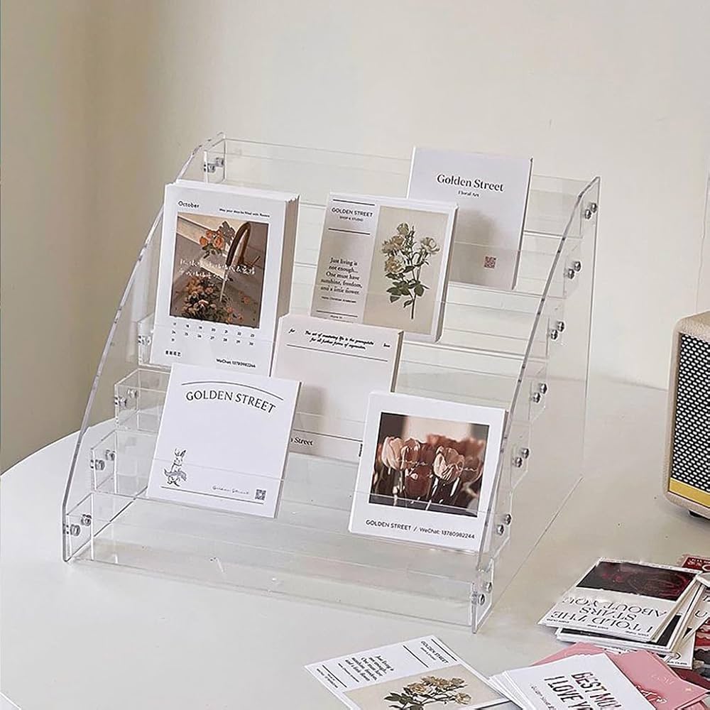 Amazon.co.jp: QUESSILO CD 棚ホルダー透明アクリル CD ラック