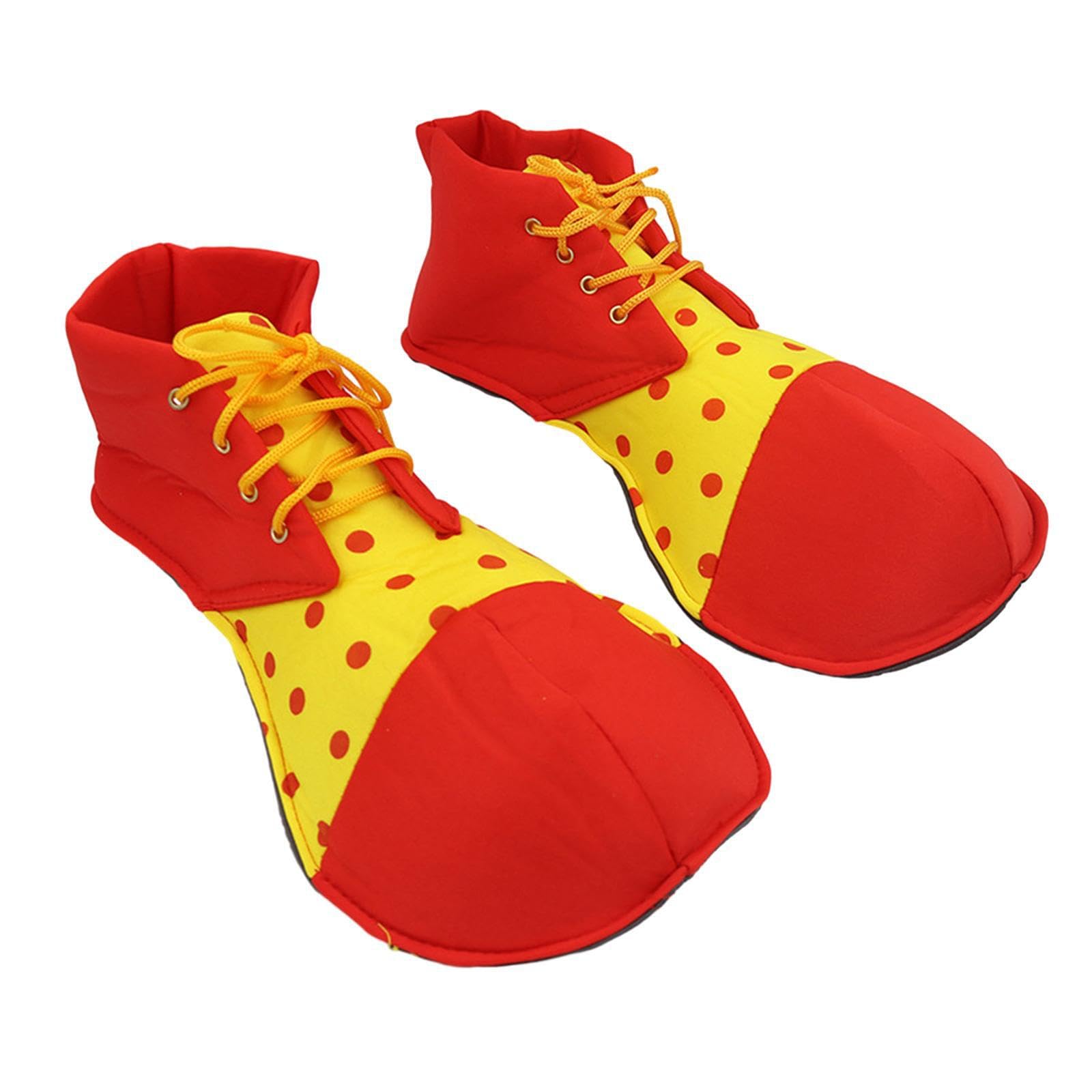 drburpily Exaggerated Clown Costumes Adult Clown Shoes Role Play Costume Footwear Colorful Carnival Stage Events And Celebrations Dress Up Themed Party Cosplay Supplies Halloween, Red, 37x18cm