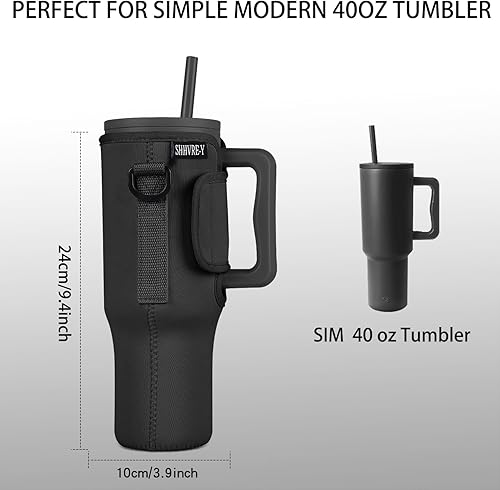 Miniatura 2 de SHHVRE-Y Bolsa de transporte para botella de agua compatible con vaso Simple Modern de 40 onzas con asa, soporte para botella de agua con correa