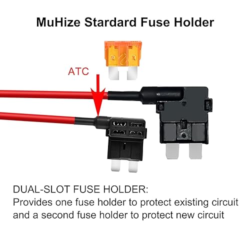 Miniatura 33 de Muhize ATC/ATO - Juego de portafusibles y fusibles en línea (10 unidades) - Arnés de cableado de calibre 16 con fusible