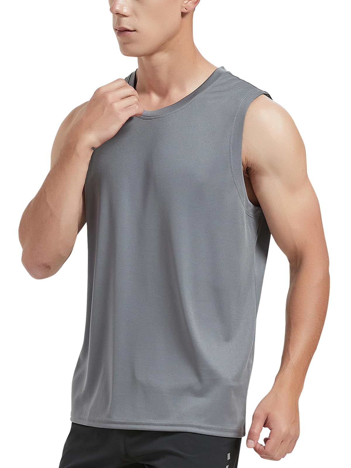 MIER Men's Workout Tank Tops UPF 50+ Swim Shirts Quick Dry Running Sleeveless UV Protection Muscle Tees
