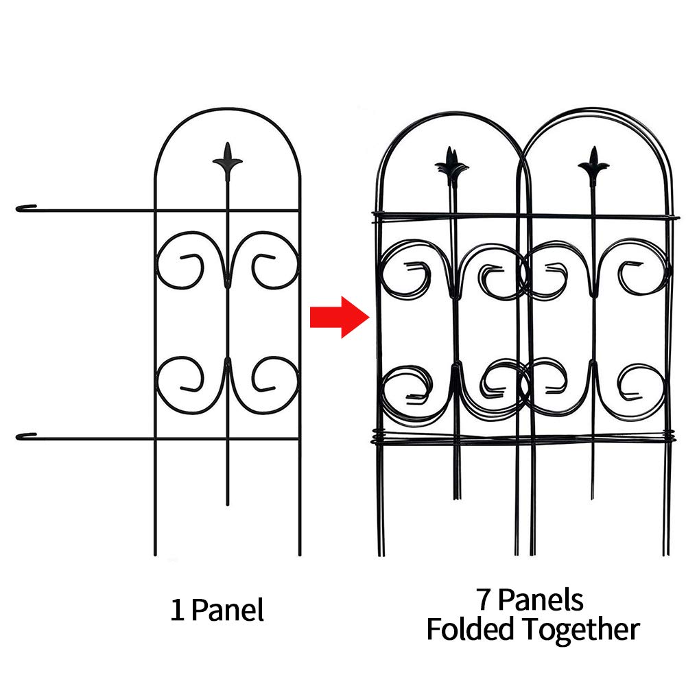 Amagabeli Decorative Garden Fence 32inx12ft Fencing Rustproof 7 Pack