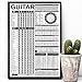 MG global The Ultimate Guitar Reference Poster, guía de referencia educativa con acordes, fórmulas de acordes y escalas para guitarristas y profesores, arte de pared sin marco