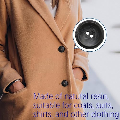Miniatura 3 de Chileuma Botones de ABS surtidos de cuerno con 2 agujeros para manualidades, botones de resina para coser ropa, decoración de 100 piezas, costura