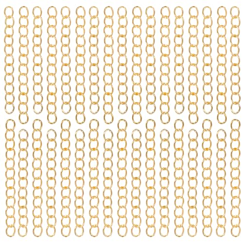 100Pcs Chain Extenders for Jewelry Making, Necklace Extenders Gold Gold
