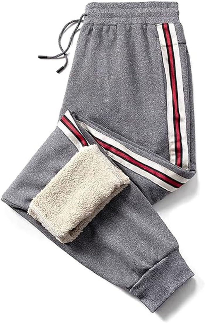 Pantaloni Termici Caldi Foderati Invernali da Uomo, Pantaloni in Pile Termico Leggero E Caldo, Pantaloni for Sport all'Aria Aperta, Pile A Vita Alta, Pantaloni