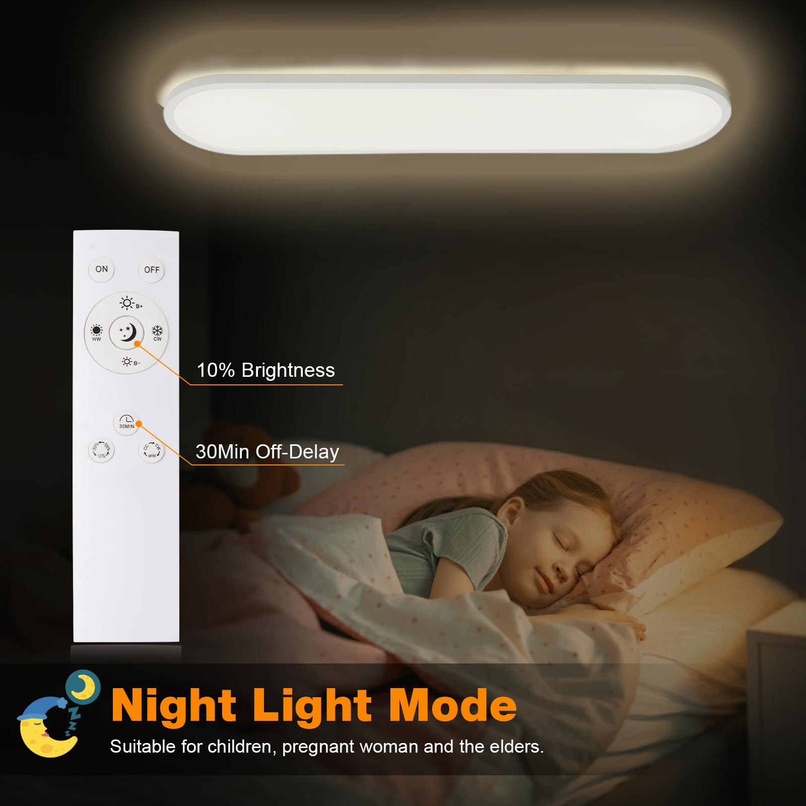 Plafoniera LED Dimmerabile LEZOE 60×20×2,9 Cm – 24W 3000LM – 2700K-6500K – Con Telecomando E Retroilluminazione
