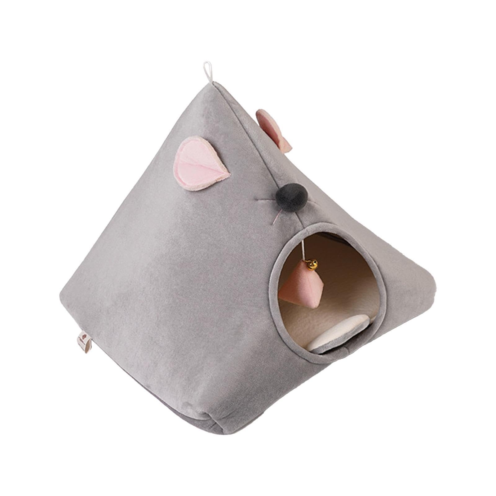 Nido Semicerrado para Gatos, Cama Cueva para Gatos, Adorno Suave Y Lavable para Dormir, Tienda de Campaña para Gatos, Casa para Mascotas, Cama, Gris