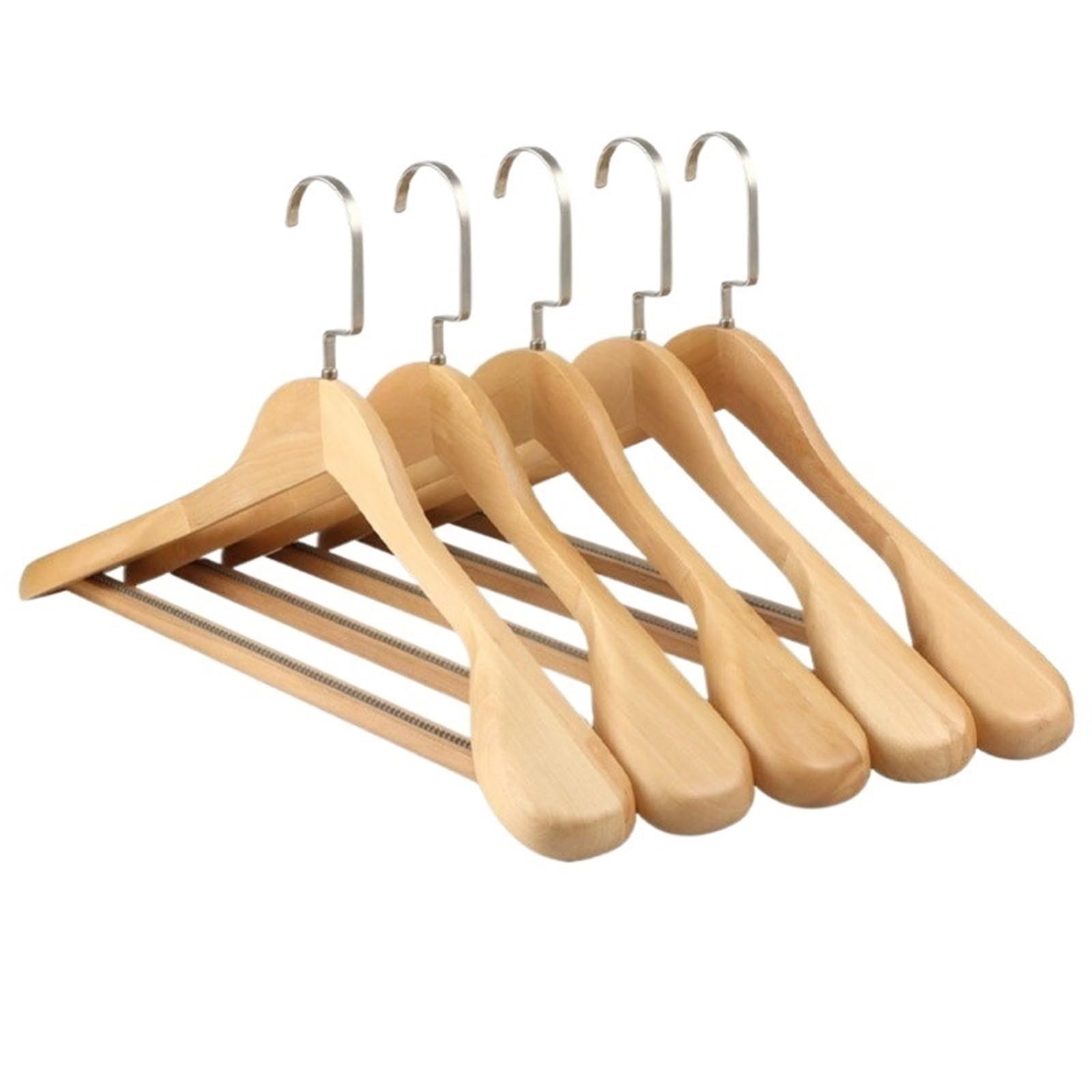 TXGJWRA Coat Hangers Wide Hanger Wardrobe Cabides Closet para 5Pcs Suit Hanger Suit Hangers for Shoulder Clothes Wooden,A-Man