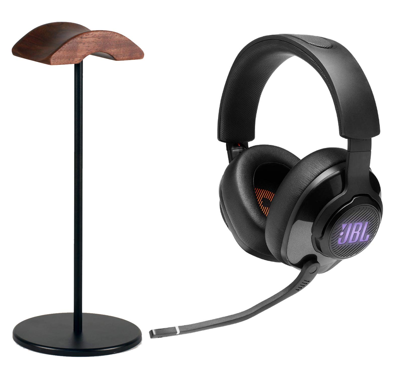 Amazon.com: JBL Quantum 400 Wired Over-Ear Gaming Headphones Bundle with  divvi! Black/Walnut Headphone Stand - Black : Video Games
