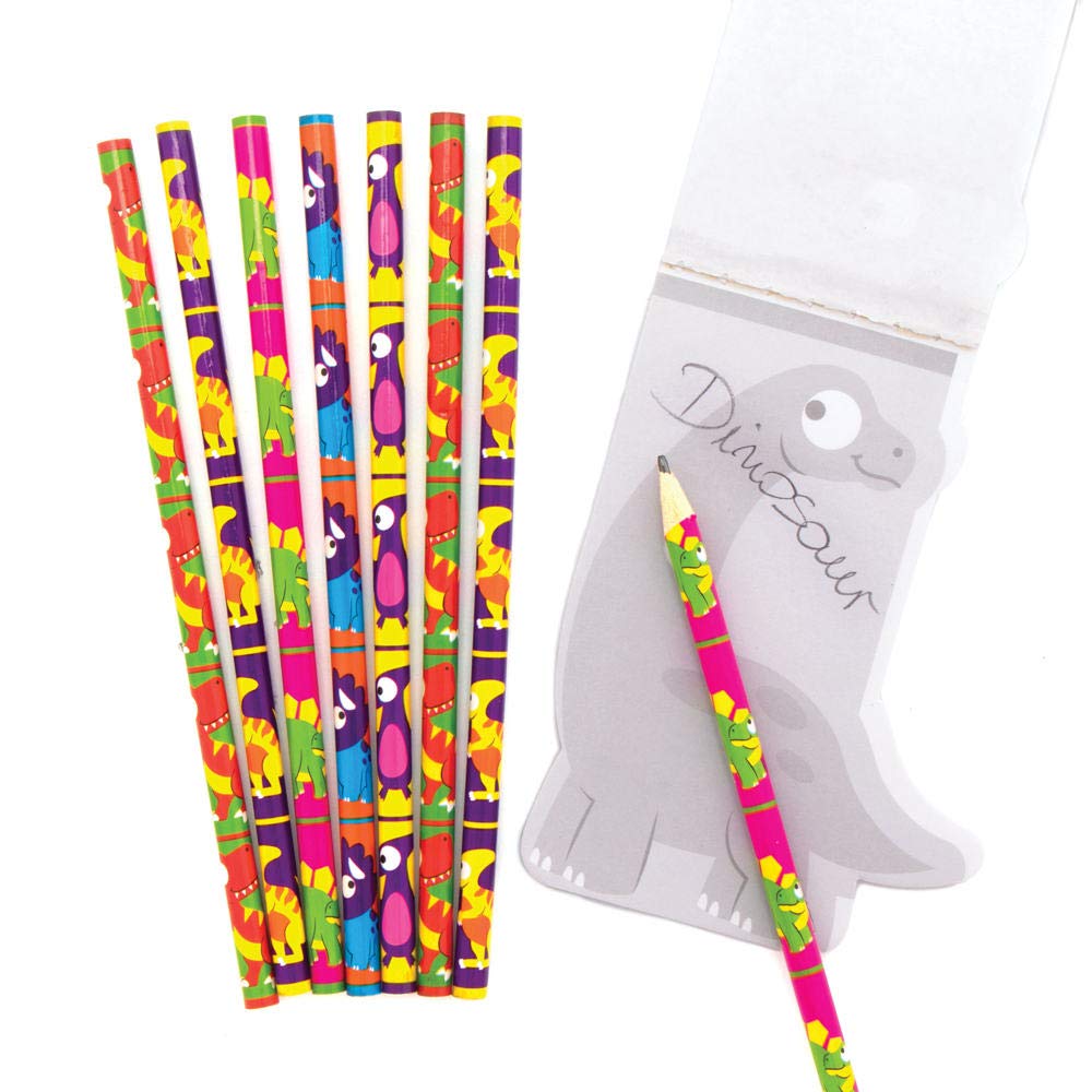 Baker Ross AX608 Lapices De Dinosaurios - Paquete De 12, Perfecto Para La Escuela, Bolsa De Fiesta, Regalos Y Más