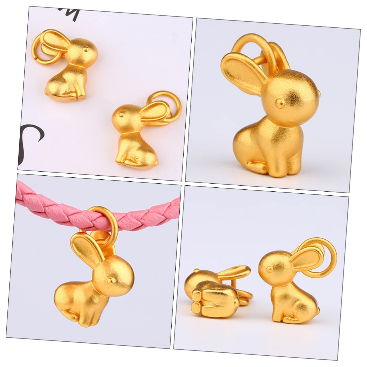 SHINEOFI 60piezas Colgantes De Conejo De Dorada Para Joyería Charm De Conejo Para Pulseras y Llaveros Decoraciones Para Manualidades