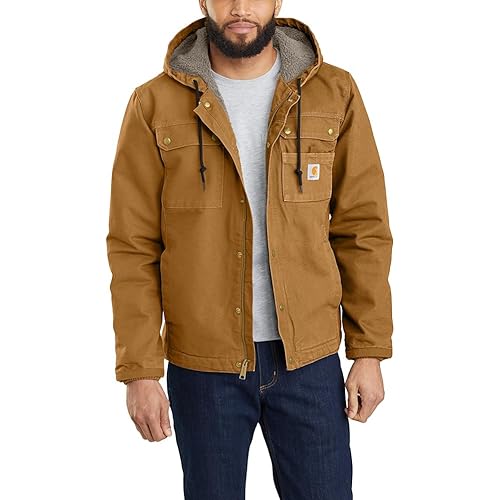 Carhartt Men's Relaxed Fit Washed Duck Sherpa-Lined Utility Jacket