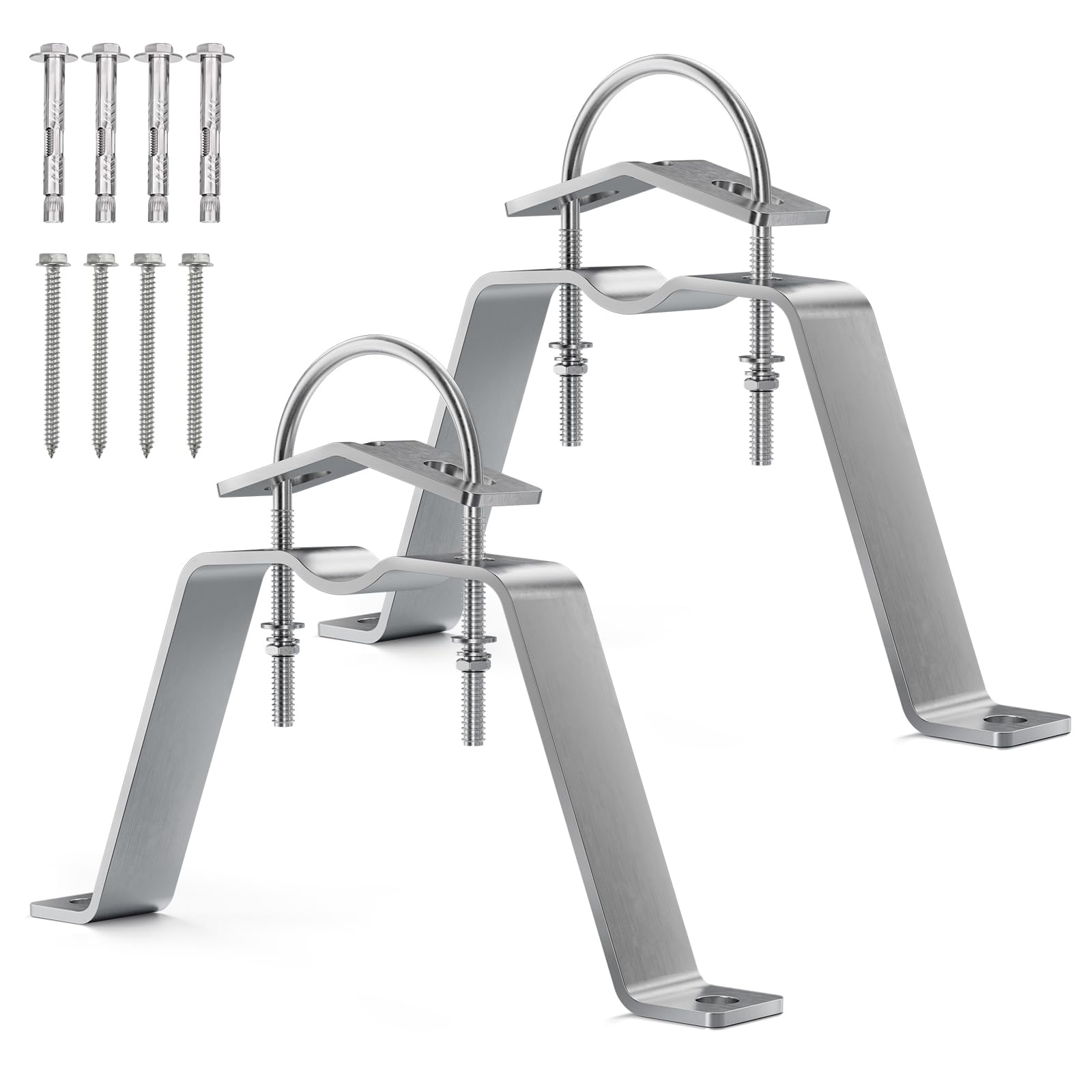 SS304 Support mural HQ 10 cm – Attache de pôles ou pôles jusqu'à 50 mm pour satellite Bowl/antenne radio DVB-T2/antenne LTE/parasol/pare-soleil