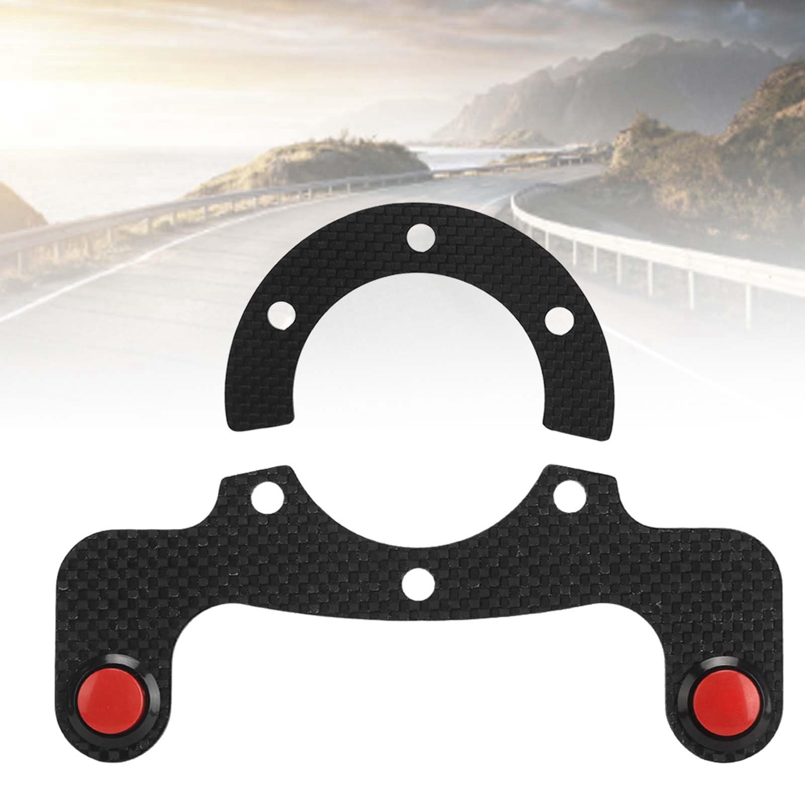 KIMISS Carbon Fiber Przyciski klaksonu zewnętrzne for/OMP/Nardi/Sparco – 6 Boltów, Akcesoria tuningowe do kierownicy