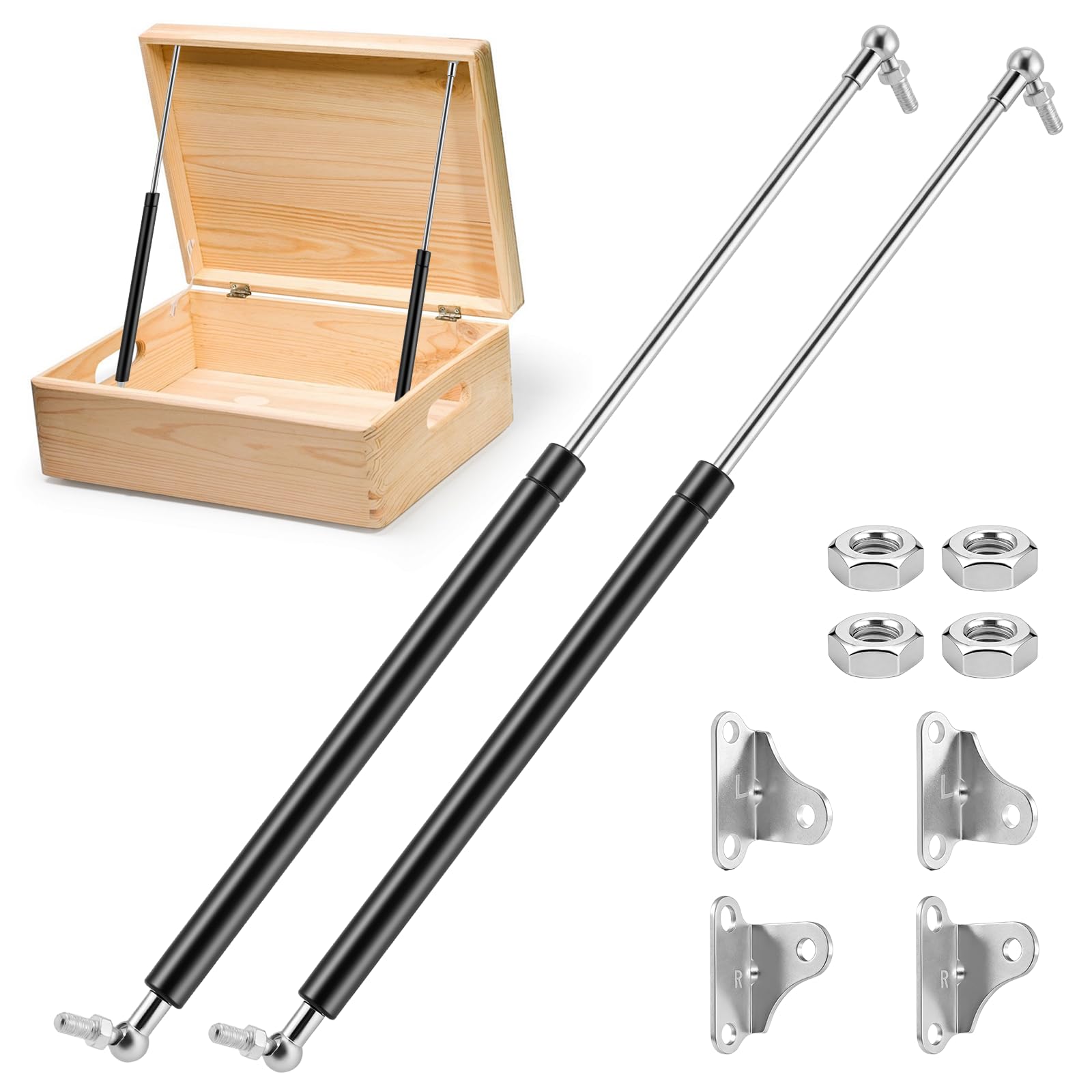 2 Stück Gasdruckfeder 500mm 445N/45Kg,L-Förmigen,Gasdruckdämpfer,Stoßdämpfer Für Werkzeugkasten Wohnmobil,Kastendeckel, Aufbewahrungsbox Deckel,Schwere Schranktüren, Wohnmobilluken Und Dergleichen