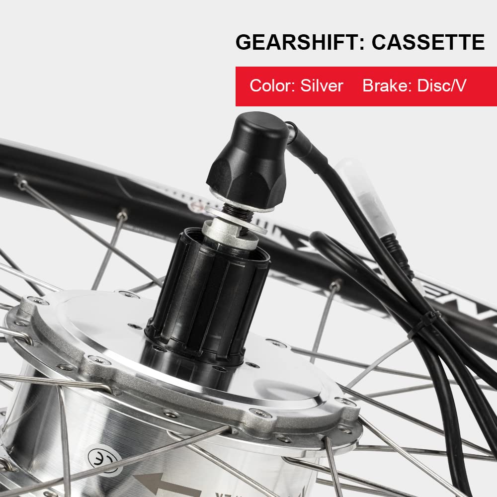 SEASON 27.5'' E-Bike Umbausatz 36V 350W Brushless Getriebe Hinterrad Nabenmotor, passend für Kassette 8/9/10 Gang, mit LCD Anzeige
