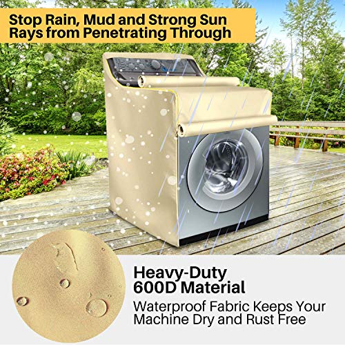 5 Sided Protection Washer Dryer Cover with Back Cover for Outdoor or Indoor | Secure Fit with Wide Straps and Snap Buckles | Protects from the Rain, Mud, Sun, and Strong Winds to Keep Looking Like New - Thumbnail 3