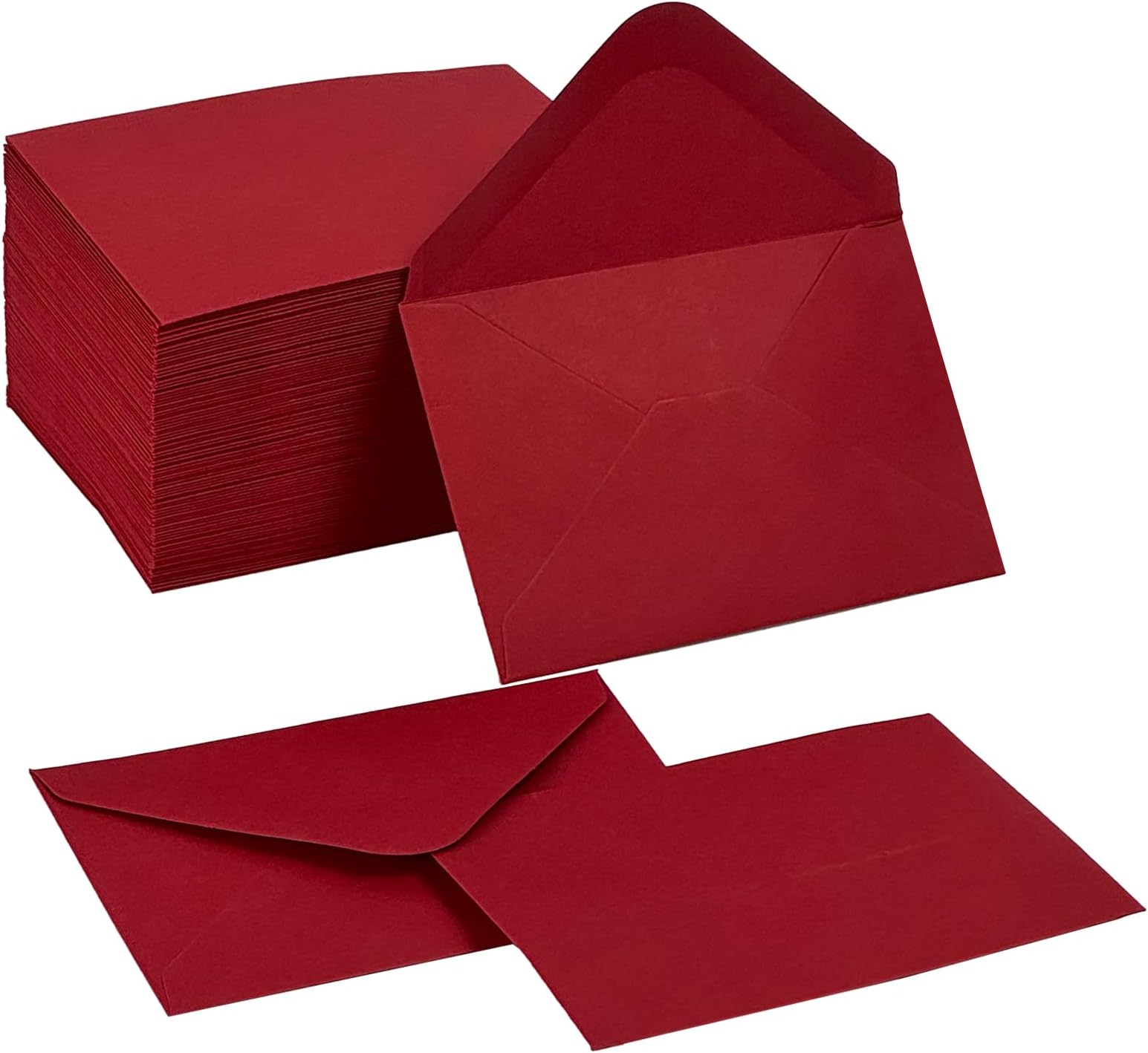 100 Pack Gift Card Envelopes 4 x 2.75" Mini Envelopes 120GSM Small Paper Business Gift Card Sleeves Bulk,Tiny Little Greeting Card Envelope Pockets for Invitation (Red)