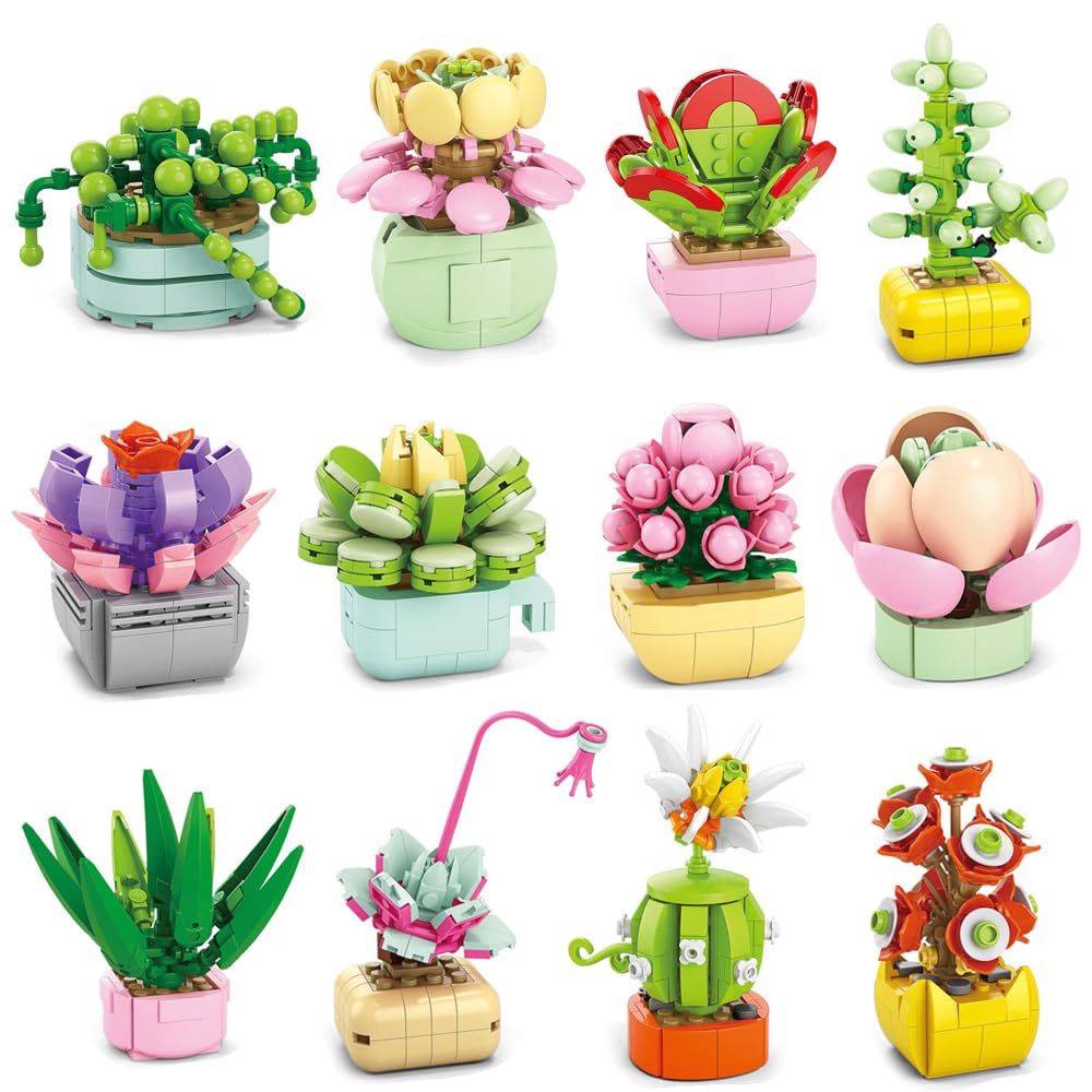 Amazon.com: ENHANA Succulent Plant Series Creative Building Blocks