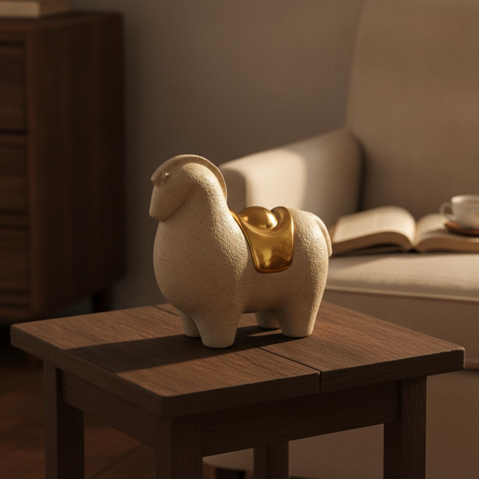 Caballo con Lingote Elegante Figura corativa Caballo con Textura Figura Resina para Recibidor, Style to 3