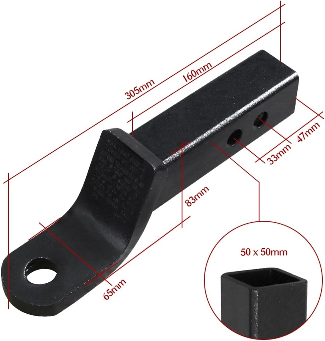 2 Inch Towbar Tongue Ball Mount with Towball and Hitch Pin RV Parts Car Camper Accessories Caravan Components(Set with Ball 2 Inch)
